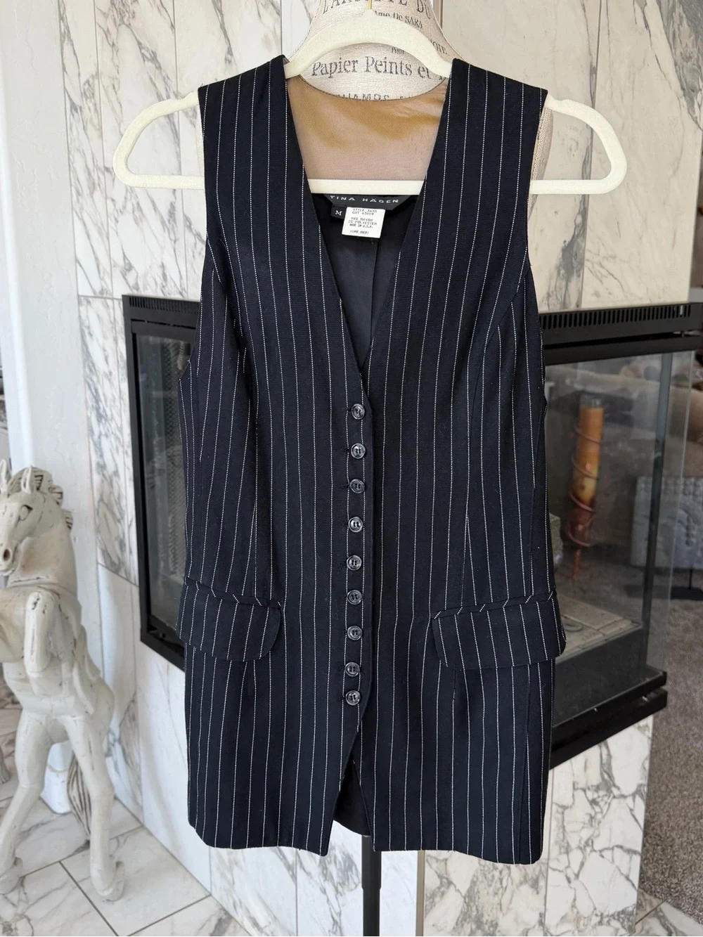 Tina Hagan sleeveless pinstripe